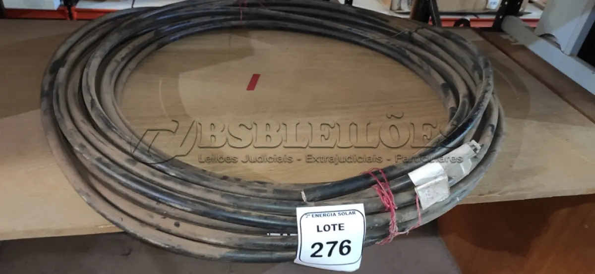 LOTE 276 - 37M DE FIO ISOLADO EM ALUMÍNIO PRETO 150MM. (NO ESTADO) ATENÇÃO! FAZER A VISITAÇÃO ANTES DE ARREMATAR, NÃO SABEMOS SE FUNCIONA, LEILÃO NÃO TEM GARANTIA E NEM DEVOLUÇÃO, SUJEITO A POSSÍVEIS AVARIAS VISÍVEIS/OCULTAS