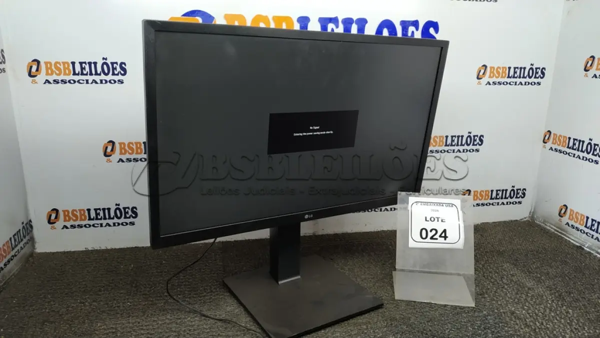 LOTE 024 - 01 MONITOR 24” MARCA LG. (NO ESTADO EM QUE SE ENCONTRA. SUJEITO A AVARIAS OCULTAS/VISÍVEIS) BD1315K
