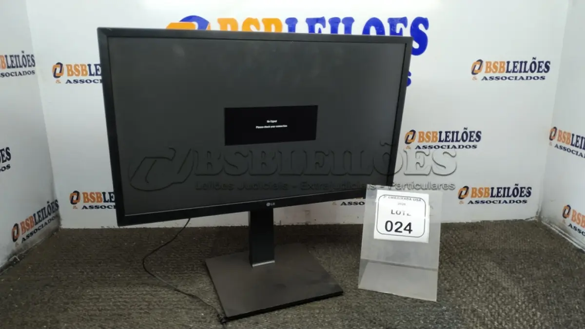 LOTE 024 - 01 MONITOR 24” MARCA LG. (NO ESTADO EM QUE SE ENCONTRA. SUJEITO A AVARIAS OCULTAS/VISÍVEIS) BD1315K