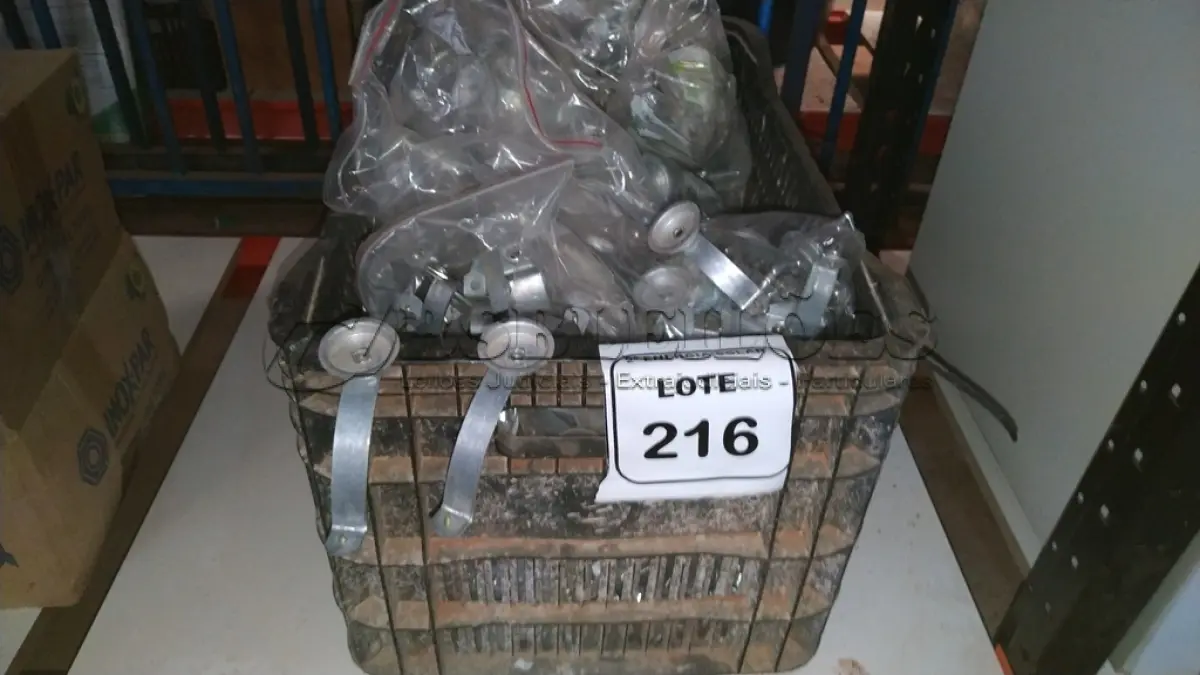 LOTE 216 - 01 CAIXA COM PARAFUSOS DIVERSOS E ABRAÇADEIRAS COPO. (NO ESTADO) ATENÇÃO! FAZER A VISITAÇÃO ANTES DE ARREMATAR, NÃO SABEMOS SE FUNCIONA, LEILÃO NÃO TEM GARANTIA E NEM DEVOLUÇÃO, SUJEITO A POSSÍVEIS AVARIAS VISÍVEIS/OCULTAS E/OU AUSÊNCIA DE COMPONENTES.