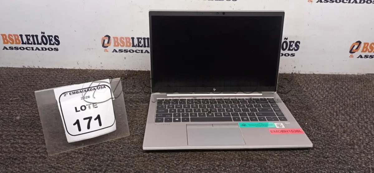 LOTE 171 - 01 LAPTOP ELITEBOOK CORE 15 VPRO MARCA HP SEM FONTE. (NO ESTADO EM QUE SE ENCONTRA. SUJEITO A AVARIAS OCULTAS/VISÍVEIS.) BH1538L
