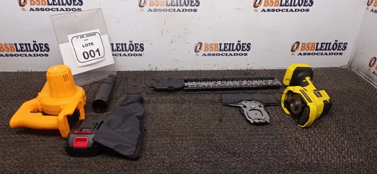 LOTE 001 - 01 CORTADOR DE CERCA VIVA MARCA BOMVINK SEM BATERIA E 01 SOPRADOR DE AR 48V COM 01 BATERIA SEM FONTE. (NO ESTADO) ATENÇÃO! FAZER A VISITAÇÃO ANTES DE ARREMATAR, NÃO SABEMOS SE FUNCIONA, LEILÃO NÃO TEM GARANTIA E NEM DEVOLUÇÃO, SUJEITO A POSSÍVEIS AVARIAS VISÍVEIS/OCULTAS E/OU AUSÊNCIA DE COMPONENTES.