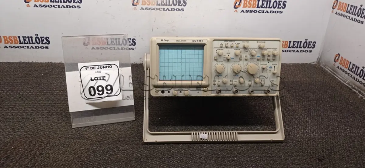 LOTE 099 - 01 OSCILOSCÓPIO ANALÓGICO MODELO MO-1251 MARCA MINIPA. (NO ESTADO) ATENÇÃO! FAZER A VISITAÇÃO ANTES DE ARREMATAR, NÃO SABEMOS SE FUNCIONA, LEILÃO NÃO TEM GARANTIA E NEM DEVOLUÇÃO, SUJEITO A POSSÍVEIS AVARIAS VISÍVEIS/OCULTAS E/OU AUSÊNCIA DE COMPONENTES.