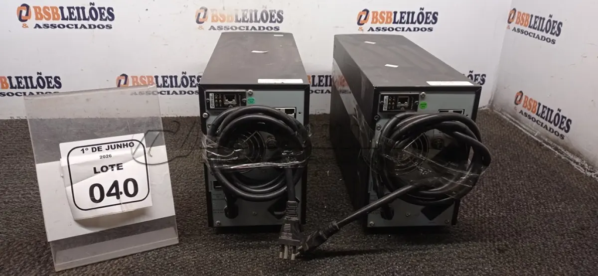 LOTE 040 - 02 NOBREAKS DE 2000VA 220V MARCA LACERDA. (NO ESTADO) ATENÇÃO! FAZER A VISITAÇÃO ANTES DE ARREMATAR, NÃO SABEMOS SE FUNCIONA, LEILÃO NÃO TEM GARANTIA E NEM DEVOLUÇÃO, SUJEITO A POSSÍVEIS AVARIAS VISÍVEIS/OCULTAS E/OU AUSÊNCIA DE COMPONENTES.