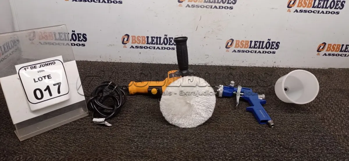 LOTE 017 - 01 PISTOLA GRAVITACIONAL MODELO S-990 MARCA FERPLUS E 01 POLITRIZ 220V MARCA SOMAGUE. (NO ESTADO) ATENÇÃO! FAZER A VISITAÇÃO ANTES DE ARREMATAR, NÃO SABEMOS SE FUNCIONA, LEILÃO NÃO TEM GARANTIA E NEM DEVOLUÇÃO, SUJEITO A POSSÍVEIS AVARIAS VISÍVEIS/OCULTAS E/OU AUSÊNCIA DE COMPONENTES.