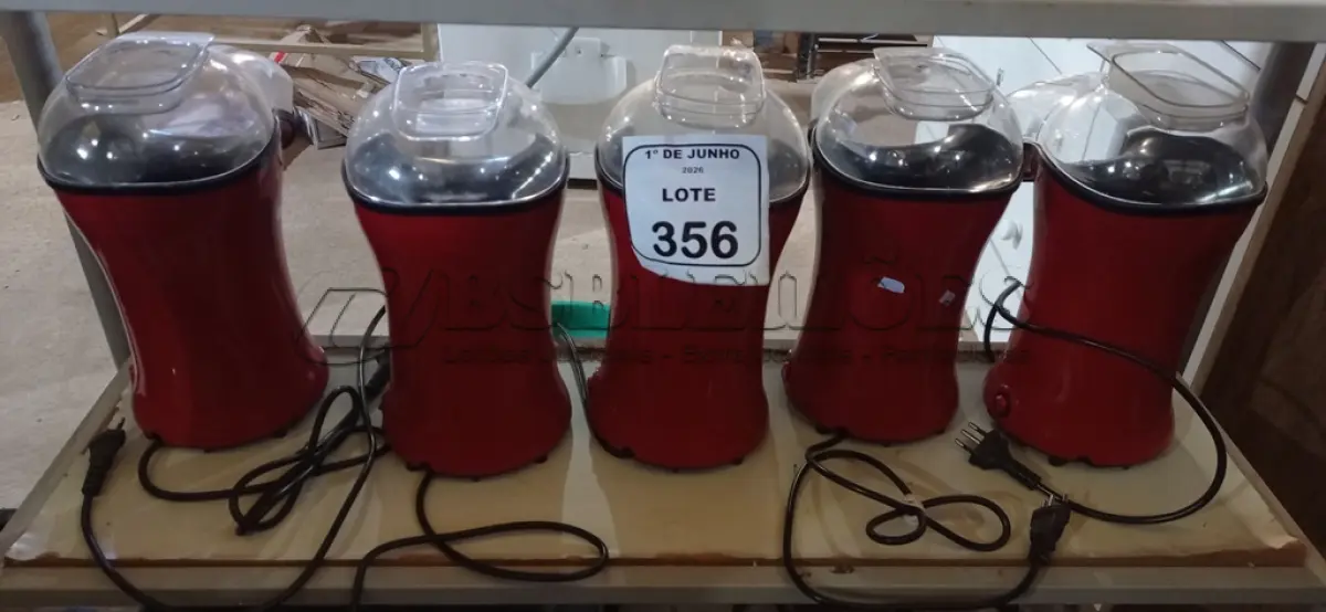 LOTE 356 - 05 PIPOQUEIRAS MODELO POPFLIX 220V MARCA MONDIAL. (NO ESTADO) ATENÇÃO! FAZER A VISITAÇÃO ANTES DE ARREMATAR, NÃO SABEMOS SE FUNCIONA, LEILÃO NÃO TEM GARANTIA E NEM DEVOLUÇÃO, SUJEITO A POSSÍVEIS AVARIAS VISÍVEIS/OCULTAS E/OU AUSÊNCIA DE COMPONENTES.