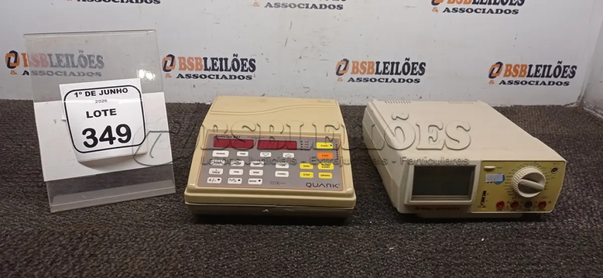 LOTE 349 - 01 ESTIMULADOR DE PULSOS MODELO NEMESYS 941 MARCA QUARK E 01 MULTÍMETRO ANALÓGICOS MODELO MDM-8145 MARCA MINPA. (NO ESTADO) ATENÇÃO! FAZER A VISITAÇÃO ANTES DE ARREMATAR, NÃO SABEMOS SE FUNCIONA, LEILÃO NÃO TEM GARANTIA E NEM DEVOLUÇÃO, SUJEITO A POSSÍVEIS AVARIAS VISÍVEIS/OCULTAS E/OU AUSÊNCIA DE COMPONENTES.