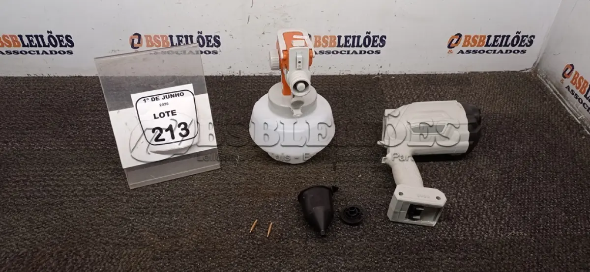 LOTE 213 - 01 PISTOLA DE PULVERIZAÇÃO SEM FIO 24V MODELO SL-0122 MARCA LI-LON. (NO ESTADO) ATENÇÃO! FAZER A VISITAÇÃO ANTES DE ARREMATAR, NÃO SABEMOS SE FUNCIONA, LEILÃO NÃO TEM GARANTIA E NEM DEVOLUÇÃO, SUJEITO A POSSÍVEIS AVARIAS VISÍVEIS/OCULTAS E/OU AUSÊNCIA DE COMPONENTES.