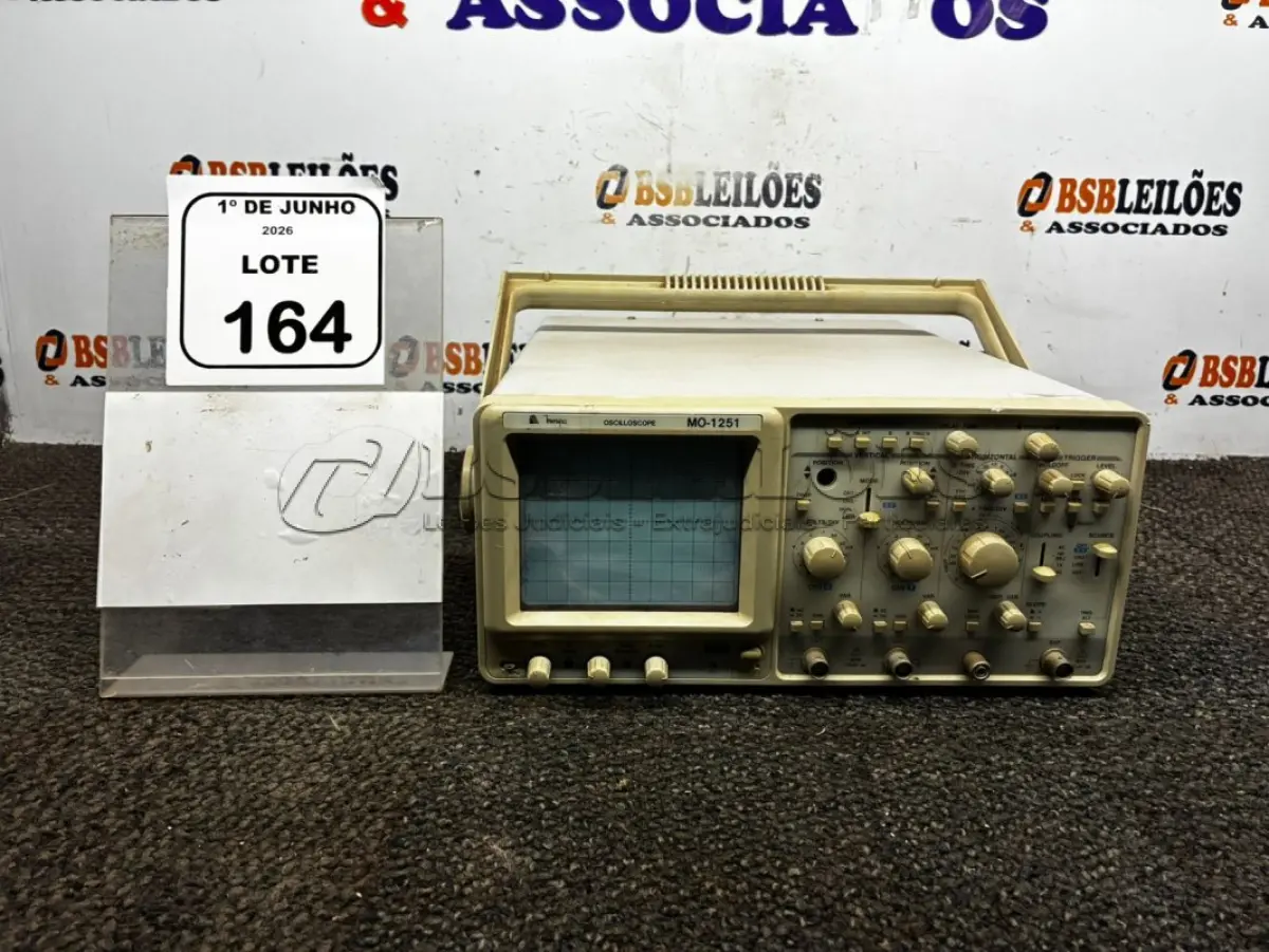 LOTE 164 - 01 OSCILOSCÓPIO ANALÓGICO MODELO MO-1251 MARCA MINIPA. (NO ESTADO) ATENÇÃO! FAZER A VISITAÇÃO ANTES DE ARREMATAR, NÃO SABEMOS SE FUNCIONA, LEILÃO NÃO TEM GARANTIA E NEM DEVOLUÇÃO, SUJEITO A POSSÍVEIS AVARIAS VISÍVEIS/OCULTAS E/OU AUSÊNCIA DE COMPONENTES.