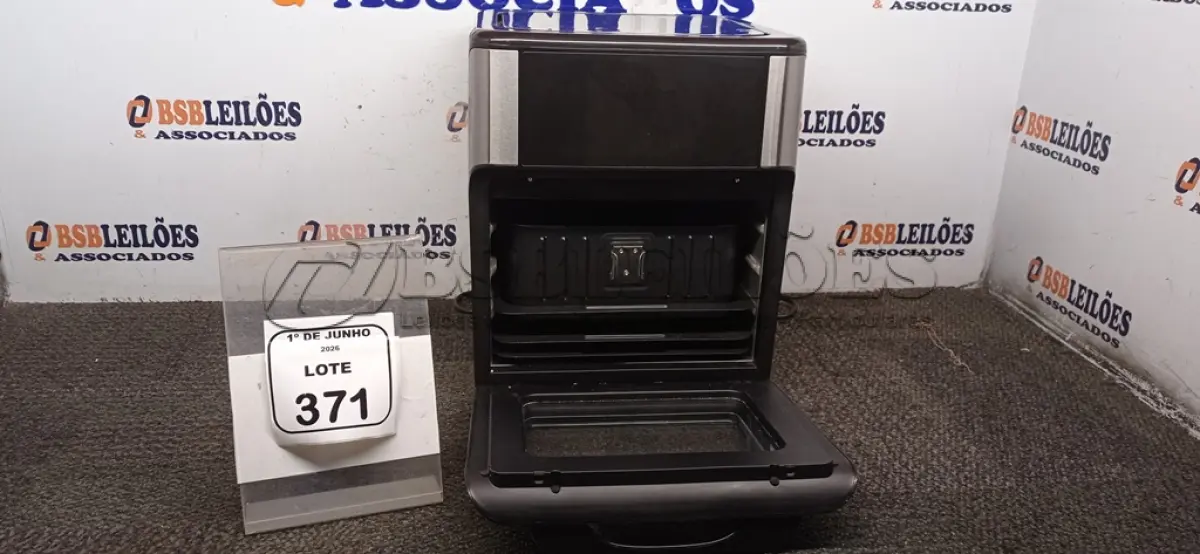 LOTE 371 - 01 AIR FRYER/FORNO 12L 220V MARCA MONDIAL. (NO ESTADO) ATENÇÃO! FAZER A VISITAÇÃO ANTES DE ARREMATAR, NÃO SABEMOS SE FUNCIONA, LEILÃO NÃO TEM GARANTIA E NEM DEVOLUÇÃO, SUJEITO A POSSÍVEIS AVARIAS VISÍVEIS/OCULTAS E/OU AUSÊNCIA DE COMPONENTES.