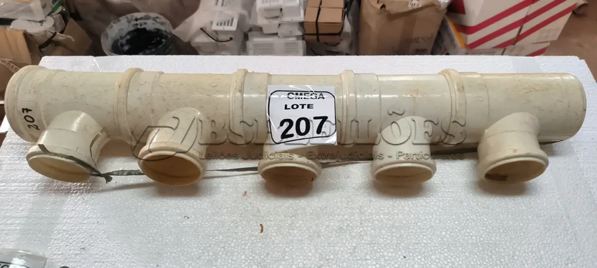 LOTE 207 - 05 TÊS SOLD. COM REDUÇÃO - Ø 100 X 75MM - P/ ESGOTO. (NO ESTADO EM QUE SE ENCONTRA. SUJEITO A AVARIAS OCULTAS/VISÍVEIS.)