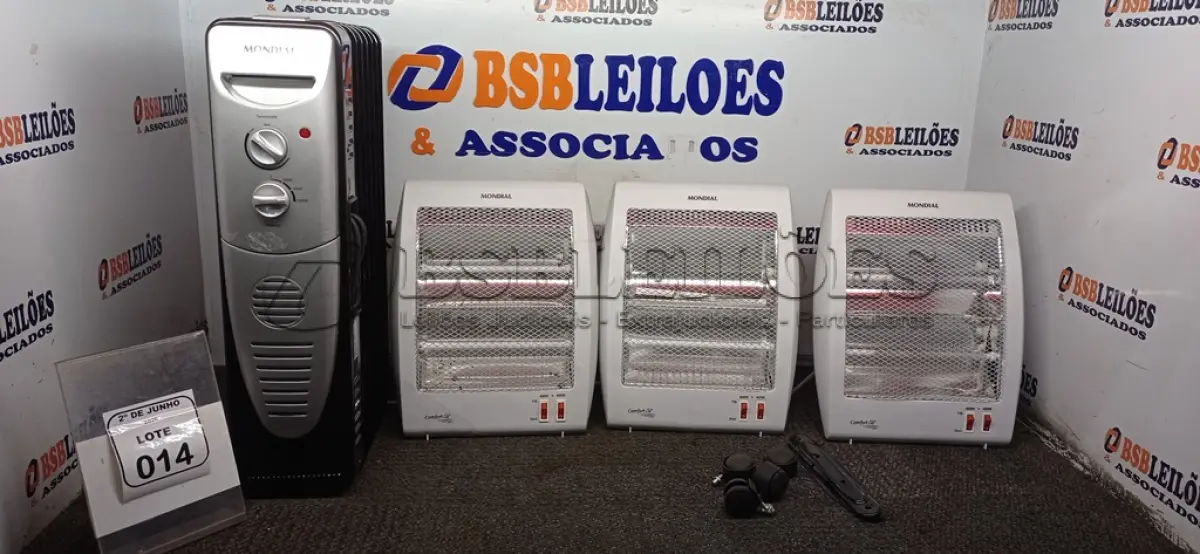 LOTE 014 - 04 AQUECEDORES 220V DE MODELOS DIVERSOS MARCA MONDIAL. (NO ESTADO) ATENÇÃO! FAZER A VISITAÇÃO ANTES DE ARREMATAR, NÃO SABEMOS SE FUNCIONA, LEILÃO NÃO TEM GARANTIA E NEM DEVOLUÇÃO, SUJEITO A POSSÍVEIS AVARIAS VISÍVEIS/OCULTAS E/OU AUSÊNCIA DE COMPONENTES.