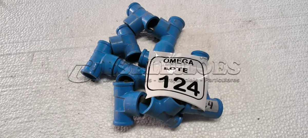 LOTE 124 - 10 TÊS (LR) - Ø 25 X 3/4 - AZUL. (NO ESTADO EM QUE SE ENCONTRA. SUJEITO A AVARIAS OCULTAS/VISÍVEIS.)