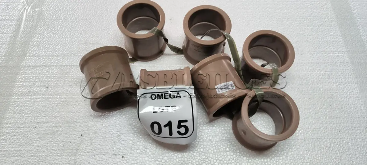 LOTE 015 - 07 LUVAS SOLDÁVEISS Ø 75MM - PVC MARROM. (NO ESTADO EM QUE SE ENCONTRA. SUJEITO A AVARIAS OCULTAS/VISÍVEIS.)