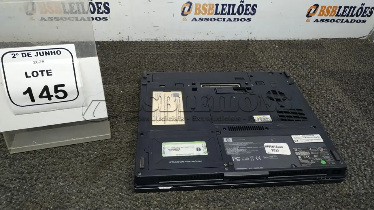 LOTE 145 - 01 NOTEBOOK MARCA HP SEM FONTE. (NO ESTADO) ATENÇÃO! FAZER A VISITAÇÃO ANTES DE ARREMATAR, NÃO SABEMOS SE FUNCIONA, LEILÃO NÃO TEM GARANTIA E NEM DEVOLUÇÃO, SUJEITO A POSSÍVEIS AVARIAS VISÍVEIS/OCULTAS E/OU AUSÊNCIA DE COMPONENTES.