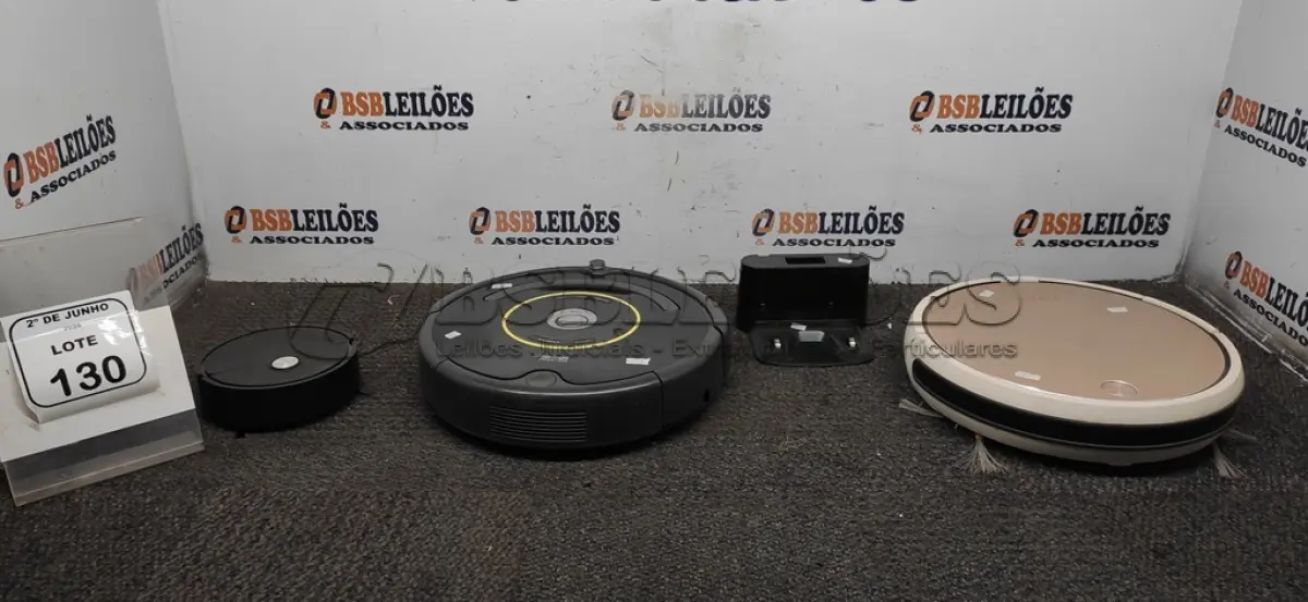LOTE 130 - 03 ASPIRADORES ROBÔ DE MARCAS E MODELOS DIVERSOS. (NO ESTADO) ATENÇÃO! FAZER A VISITAÇÃO ANTES DE ARREMATAR, NÃO SABEMOS SE FUNCIONA, LEILÃO NÃO TEM GARANTIA E NEM DEVOLUÇÃO, SUJEITO A POSSÍVEIS AVARIAS VISÍVEIS/OCULTAS E/OU AUSÊNCIA DE COMPONENTES.