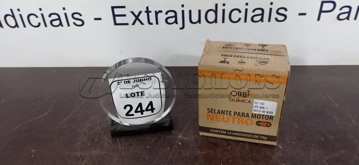 LOTE 244 - 12 BISNAGAS DE ADESIVO DE SILICONE NEUTRO DE 70G MARCA ORBI QUÍMICA. (NO ESTADO) ATENÇÃO! FAZER A VISITAÇÃO ANTES DE ARREMATAR, NÃO SABEMOS SE FUNCIONA, LEILÃO NÃO TEM GARANTIA E NEM DEVOLUÇÃO, SUJEITO A POSSÍVEIS AVARIAS VISÍVEIS/OCULTAS E/OU AUSÊNCIA DE COMPONENTES.