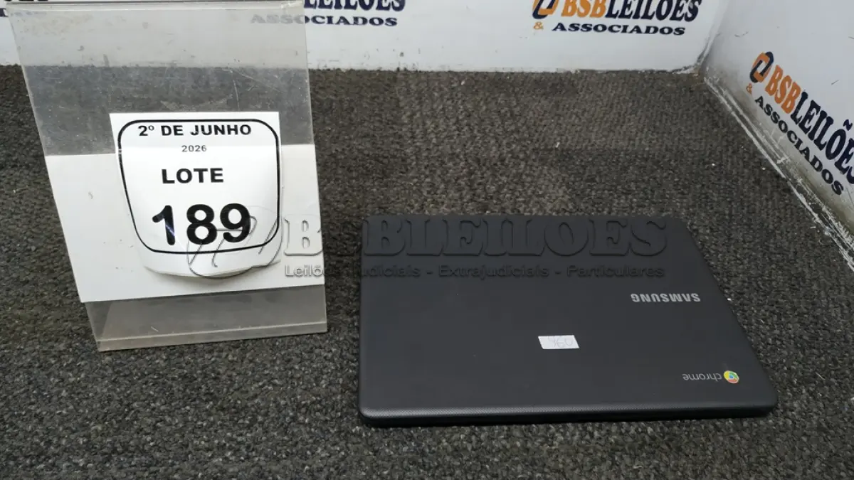 LOTE 189 - 01 CROMEBOOK LINHA CONNECT MEMORIA 2GB, 16GB E.MMC TELA DE 11.6’’ MARCA SAMSUNG SEM FONTE. (NO ESTADO) ATENÇÃO! FAZER A VISITAÇÃO ANTES DE ARREMATAR, NÃO SABEMOS SE FUNCIONA, LEILÃO NÃO TEM GARANTIA E NEM DEVOLUÇÃO, SUJEITO A POSSÍVEIS AVARIAS VISÍVEIS/OCULTAS E/OU AUSÊNCIA DE COMPONENTES.