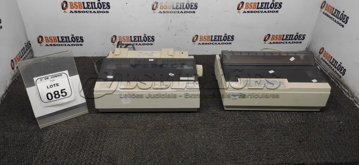 LOTE 085 - 02 IMPRESSORAS MATRICIAIS MODELO LX-300+ MARCA EPSON. (NO ESTADO) ATENÇÃO! FAZER A VISITAÇÃO ANTES DE ARREMATAR, NÃO SABEMOS SE FUNCIONA, LEILÃO NÃO TEM GARANTIA E NEM DEVOLUÇÃO, SUJEITO A POSSÍVEIS AVARIAS VISÍVEIS/OCULTAS E/OU AUSÊNCIA DE COMPONENTES.