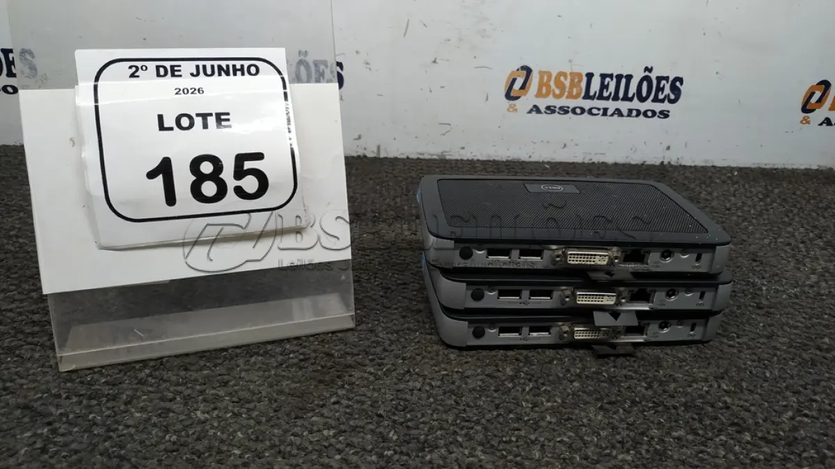 LOTE 185 - 03 MINIS DESKTOP WYSE MARCA DELL. (NO ESTADO) ATENÇÃO! FAZER A VISITAÇÃO ANTES DE ARREMATAR, NÃO SABEMOS SE FUNCIONA, LEILÃO NÃO TEM GARANTIA E NEM DEVOLUÇÃO, SUJEITO A POSSÍVEIS AVARIAS VISÍVEIS/OCULTAS E/OU AUSÊNCIA DE COMPONENTES.