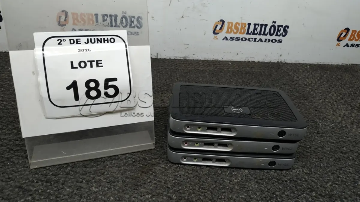 LOTE 185 - 03 MINIS DESKTOP WYSE MARCA DELL. (NO ESTADO) ATENÇÃO! FAZER A VISITAÇÃO ANTES DE ARREMATAR, NÃO SABEMOS SE FUNCIONA, LEILÃO NÃO TEM GARANTIA E NEM DEVOLUÇÃO, SUJEITO A POSSÍVEIS AVARIAS VISÍVEIS/OCULTAS E/OU AUSÊNCIA DE COMPONENTES.