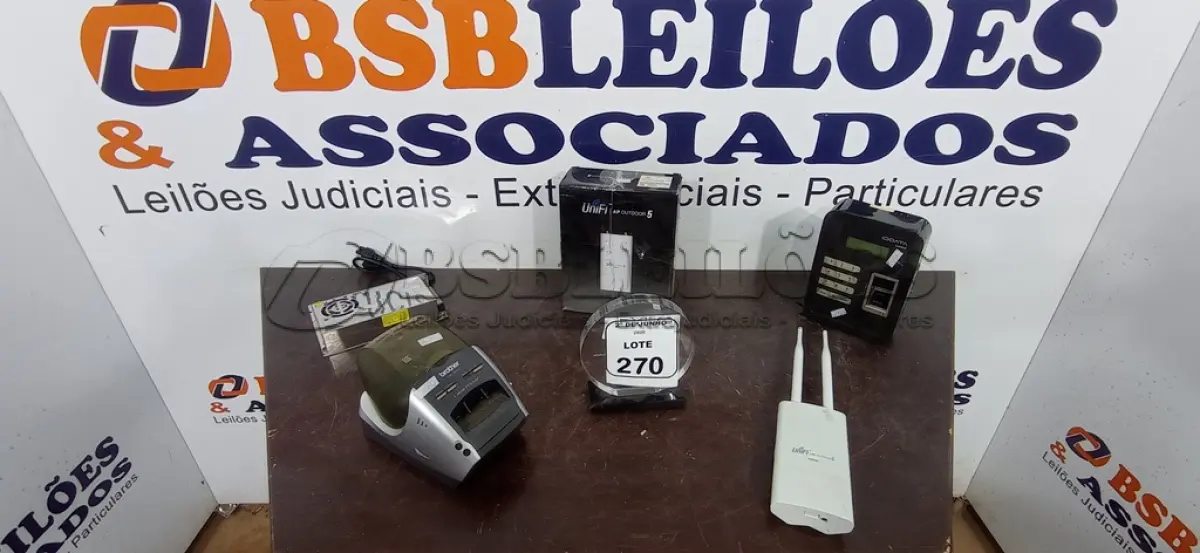 LOTE 270 - 02 ROTEADORES MODELO AP OUTDOOR 5 MARCA UNIFI, 01 RELÓGIO DE PONTO, 01 IMPRESSORA DE CUPOM E 01 FONTE CHAVEADA COLMEIA. (NO ESTADO) ATENÇÃO! FAZER A VISITAÇÃO ANTES DE ARREMATAR, NÃO SABEMOS SE FUNCIONA, LEILÃO NÃO TEM GARANTIA E NEM DEVOLUÇÃO, SUJEITO A POSSÍVEIS AVARIAS VISÍVEIS/OCULTAS E/OU AUSÊNCIA DE COMPONENTES.