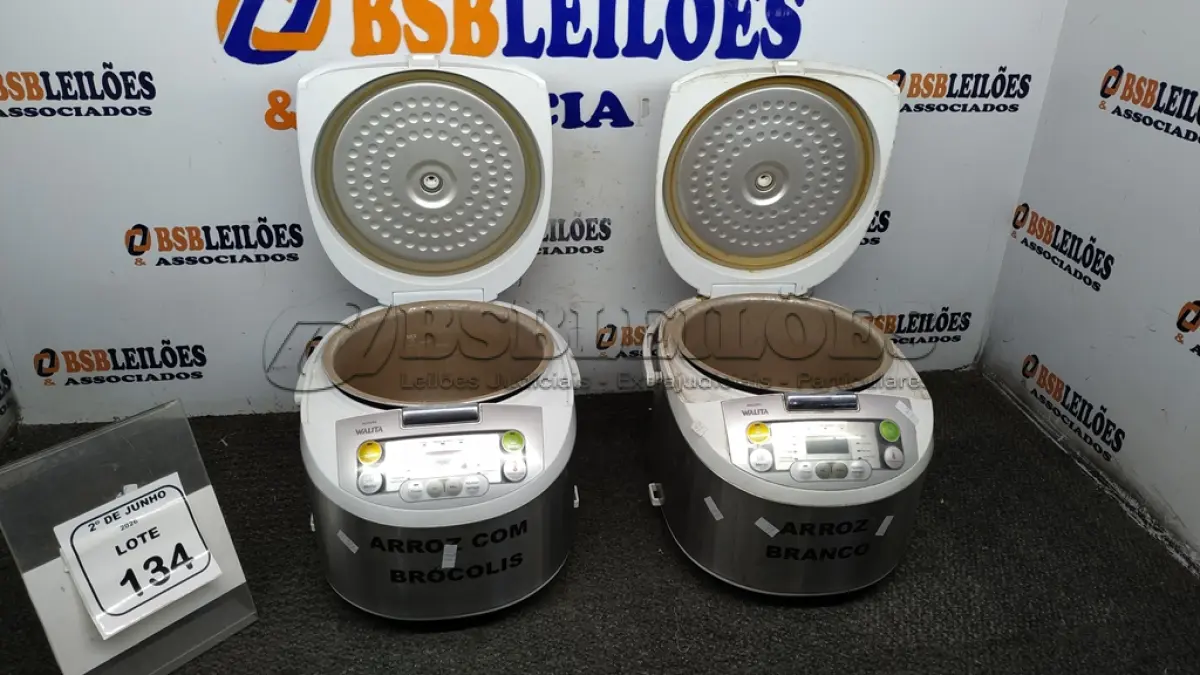 LOTE 134 - 02 PANELAS ELÉTRICAS 220V MARCA WALITA. (NO ESTADO) ATENÇÃO! FAZER A VISITAÇÃO ANTES DE ARREMATAR, NÃO SABEMOS SE FUNCIONA, LEILÃO NÃO TEM GARANTIA E NEM DEVOLUÇÃO, SUJEITO A POSSÍVEIS AVARIAS VISÍVEIS/OCULTAS E/OU AUSÊNCIA DE COMPONENTES.