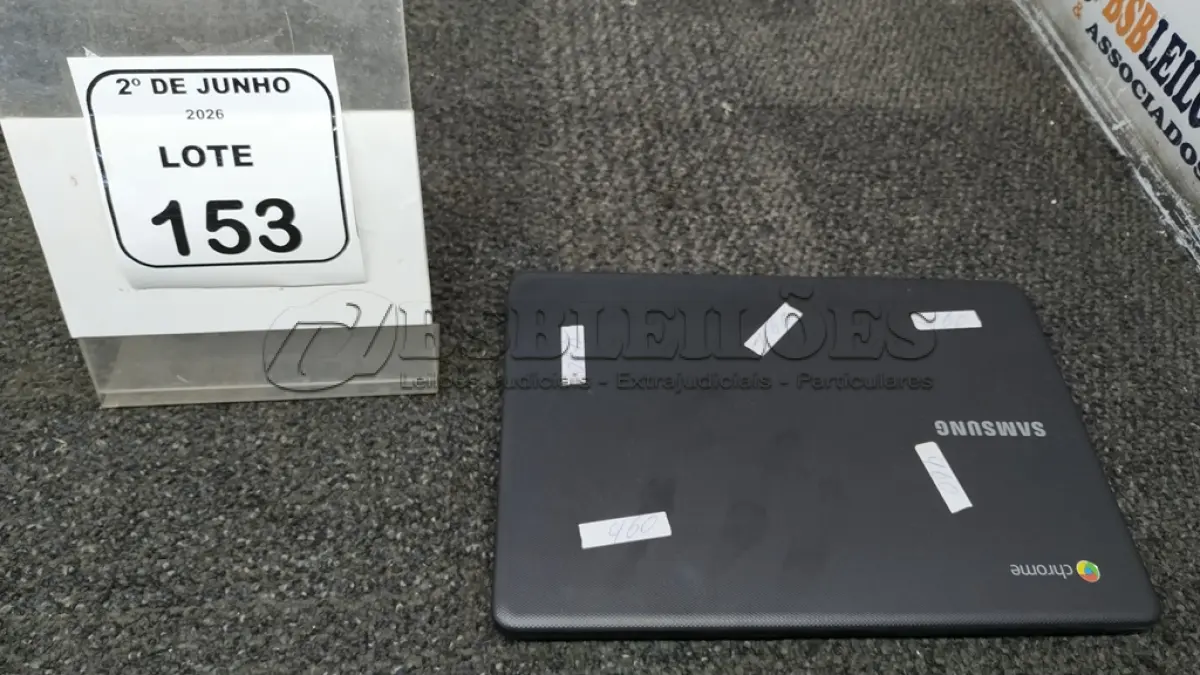 LOTE 153 - 01 CROMEBOOK LINHA CONNECT MEMORIA 2GB, 16GB E.MMC TELA DE 11.6’’ MARCA SAMSUNG SEM FONTE. (NO ESTADO) ATENÇÃO! FAZER A VISITAÇÃO ANTES DE ARREMATAR, NÃO SABEMOS SE FUNCIONA, LEILÃO NÃO TEM GARANTIA E NEM DEVOLUÇÃO, SUJEITO A POSSÍVEIS AVARIAS VISÍVEIS/OCULTAS E/OU AUSÊNCIA DE COMPONENTES.