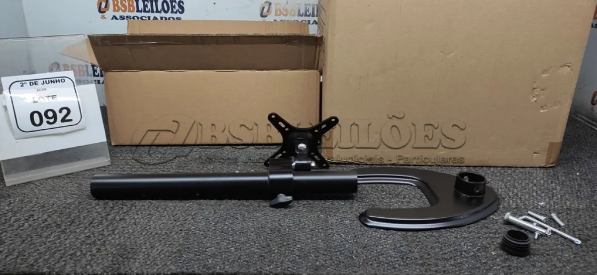 LOTE 092 - 06 SUPORTES DE MONITOR MARCA DATEN. (NO ESTADO) ATENÇÃO! FAZER A VISITAÇÃO ANTES DE ARREMATAR, NÃO SABEMOS SE FUNCIONA, LEILÃO NÃO TEM GARANTIA E NEM DEVOLUÇÃO, SUJEITO A POSSÍVEIS AVARIAS VISÍVEIS/OCULTAS E/OU AUSÊNCIA DE COMPONENTES.