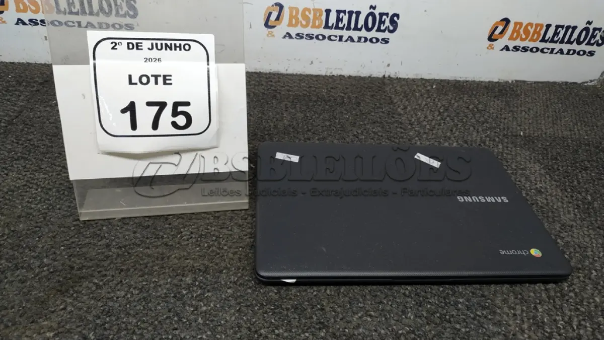 LOTE 175 - 01 CROMEBOOK LINHA CONNECT MEMORIA 4GB, 16GB E.MMC TELA DE 11.6’’ MARCA SAMSUNG SEM FONTE. (NO ESTADO) ATENÇÃO! FAZER A VISITAÇÃO ANTES DE ARREMATAR, NÃO SABEMOS SE FUNCIONA, LEILÃO NÃO TEM GARANTIA E NEM DEVOLUÇÃO, SUJEITO A POSSÍVEIS AVARIAS VISÍVEIS/OCULTAS E/OU AUSÊNCIA DE COMPONENTES.