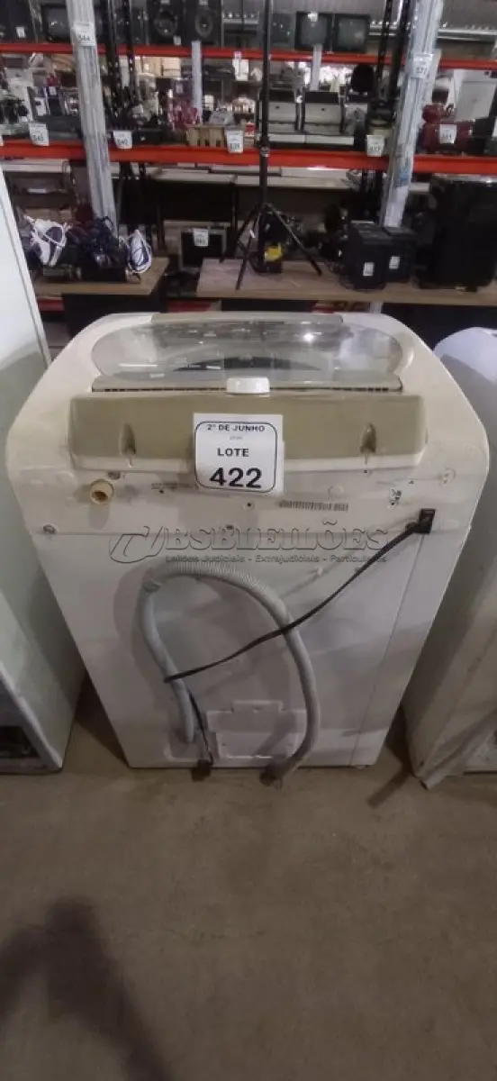 LOTE 422 - 01 MÁQUINA DE LAVAR MODELO CP-P0965 11KG 220V MARCA BRASTEMP. (NO ESTADO) ATENÇÃO! FAZER A VISITAÇÃO ANTES DE ARREMATAR, NÃO SABEMOS SE FUNCIONA, LEILÃO NÃO TEM GARANTIA E NEM DEVOLUÇÃO, SUJEITO A POSSÍVEIS AVARIAS VISÍVEIS/OCULTAS E/OU AUSÊNCIA DE COMPONENTES.