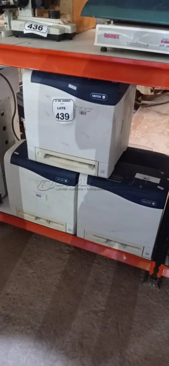 LOTE 439 - 03 IMPRESSORAS MODELO PHASER 6500 MARCA BROTHER. (NO ESTADO) ATENÇÃO! FAZER A VISITAÇÃO ANTES DE ARREMATAR, NÃO SABEMOS SE FUNCIONA, LEILÃO NÃO TEM GARANTIA E NEM DEVOLUÇÃO, SUJEITO A POSSÍVEIS AVARIAS VISÍVEIS/OCULTAS E/OU AUSÊNCIA DE COMPONENTES.