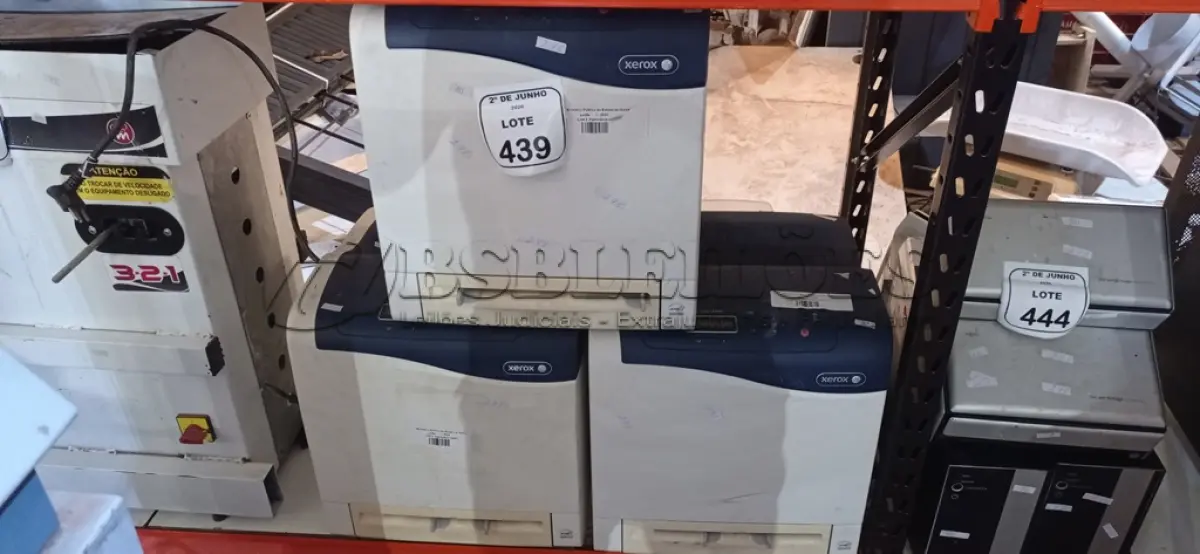LOTE 439 - 03 IMPRESSORAS MODELO PHASER 6500 MARCA BROTHER. (NO ESTADO) ATENÇÃO! FAZER A VISITAÇÃO ANTES DE ARREMATAR, NÃO SABEMOS SE FUNCIONA, LEILÃO NÃO TEM GARANTIA E NEM DEVOLUÇÃO, SUJEITO A POSSÍVEIS AVARIAS VISÍVEIS/OCULTAS E/OU AUSÊNCIA DE COMPONENTES.