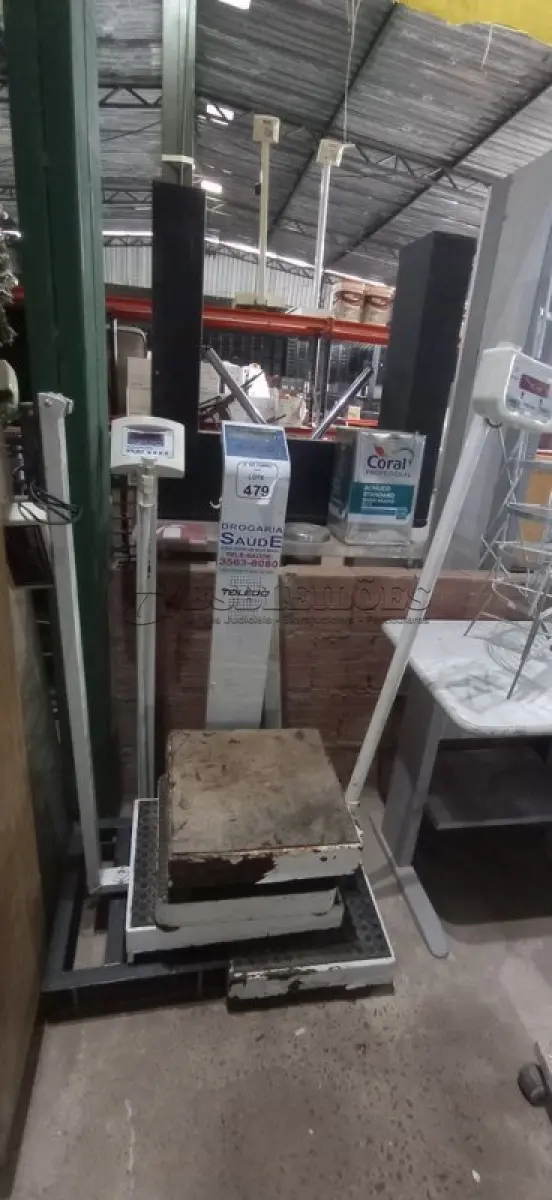LOTE 479 - 05 BALANÇAS ANTROPOMÉTRICAS DE MARCAS E MODELOS DIVERSOS. (NO ESTADO) ATENÇÃO! FAZER A VISITAÇÃO ANTES DE ARREMATAR, NÃO SABEMOS SE FUNCIONA, LEILÃO NÃO TEM GARANTIA E NEM DEVOLUÇÃO, SUJEITO A POSSÍVEIS AVARIAS VISÍVEIS/OCULTAS E/OU AUSÊNCIA DE COMPONENTES.