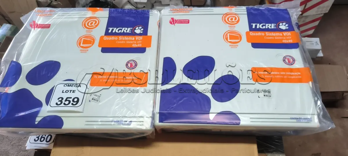 LOTE 359 - 02 CAIXAS  DE PASSAGEM 40X40CM DE EMBUTIR - PVC TIGRE. (NO ESTADO EM QUE SE ENCONTRA. SUJEITO A AVARIAS OCULTAS/VISÍVEIS.)