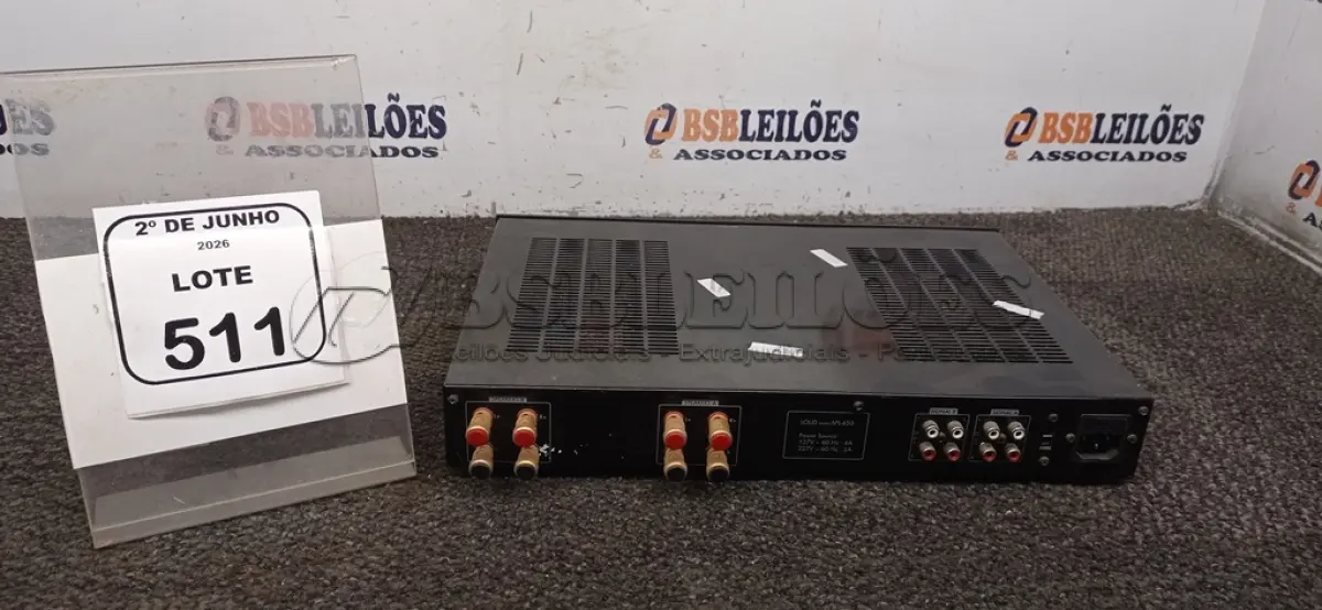 LOTE 511 - 01 AMPLIFICADOR DE ÁUDIO MODELO APL 450 MARCA LOUD. (NO ESTADO) ATENÇÃO! FAZER A VISITAÇÃO ANTES DE ARREMATAR, NÃO SABEMOS SE FUNCIONA, LEILÃO NÃO TEM GARANTIA E NEM DEVOLUÇÃO, SUJEITO A POSSÍVEIS AVARIAS VISÍVEIS/OCULTAS E/OU AUSÊNCIA DE COMPONENTES.