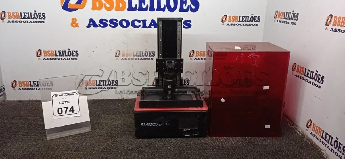 LOTE 074 - 01 IMPRESSORA 3D MODELO SATURN MARCA ELEGOO. (NO ESTADO) ATENÇÃO! FAZER A VISITAÇÃO ANTES DE ARREMATAR, NÃO SABEMOS SE FUNCIONA, LEILÃO NÃO TEM GARANTIA E NEM DEVOLUÇÃO, SUJEITO A POSSÍVEIS AVARIAS VISÍVEIS/OCULTAS E/OU AUSÊNCIA DE COMPONENTES.