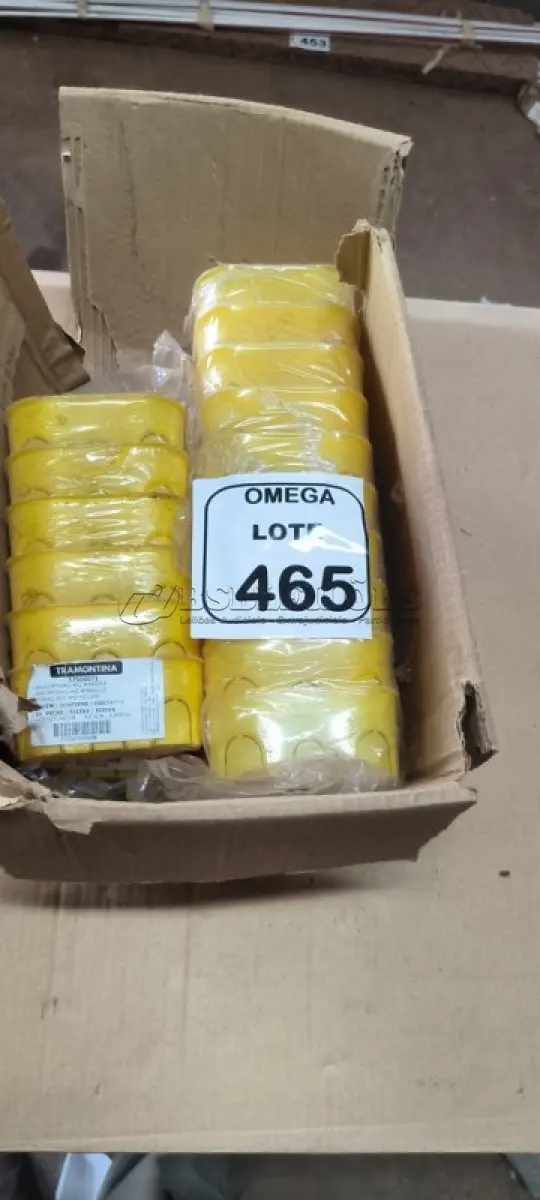 LOTE 465 - 31  TIGRE CAIXA DE LUZ 4X2 AMARELA - PARA DRYWALL. (NO ESTADO EM QUE SE ENCONTRA. SUJEITO A AVARIAS OCULTAS/VISÍVEIS.)