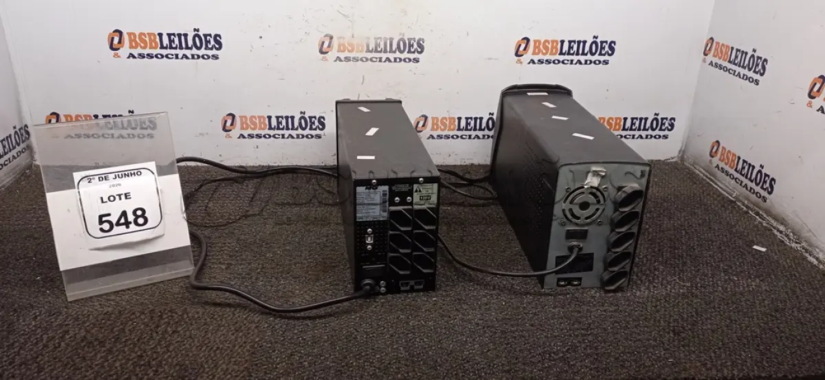 LOTE 548 - 02 NOBREAKS DE 1.400VA MARACAS NHS E SMS. (NO ESTADO) ATENÇÃO! FAZER A VISITAÇÃO ANTES DE ARREMATAR, NÃO SABEMOS SE FUNCIONA, LEILÃO NÃO TEM GARANTIA E NEM DEVOLUÇÃO, SUJEITO A POSSÍVEIS AVARIAS VISÍVEIS/OCULTAS E/OU AUSÊNCIA DE COMPONENTES.