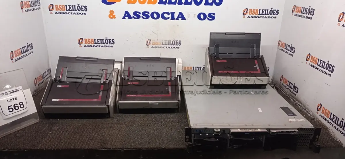 LOTE 568 - 01 GAVETA PARA SERVIDOR COM SUPORTE DE HD E 07 SCANNERS DE MARCAS E MODELOS DIVERSOS. (NO ESTADO) ATENÇÃO! FAZER A VISITAÇÃO ANTES DE ARREMATAR, NÃO SABEMOS SE FUNCIONA, LEILÃO NÃO TEM GARANTIA E NEM DEVOLUÇÃO, SUJEITO A POSSÍVEIS AVARIAS VISÍVEIS/OCULTAS E/OU AUSÊNCIA DE COMPONENTES.