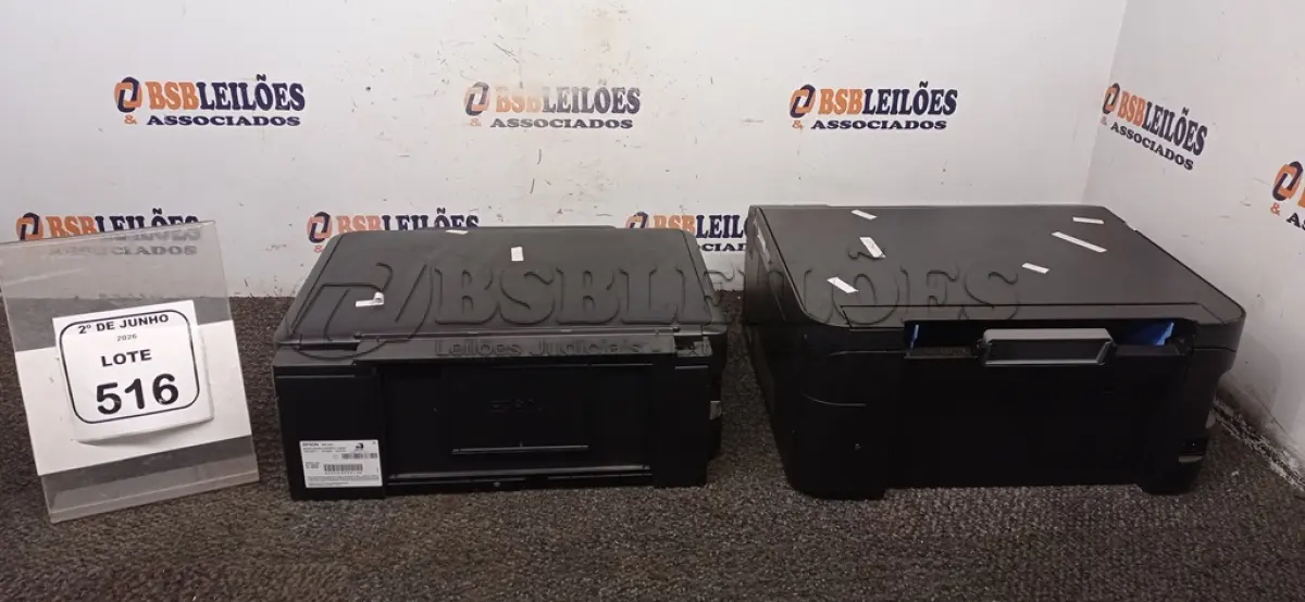 LOTE 516 - 01 IMPRESSORA MODELO L3150 MARCA EPSON E 01 IMPRESSORA MODELO XP 241 MARCA EPSON. (NO ESTADO) ATENÇÃO! FAZER A VISITAÇÃO ANTES DE ARREMATAR, NÃO SABEMOS SE FUNCIONA, LEILÃO NÃO TEM GARANTIA E NEM DEVOLUÇÃO, SUJEITO A POSSÍVEIS AVARIAS VISÍVEIS/OCULTAS E/OU AUSÊNCIA DE COMPONENTES.