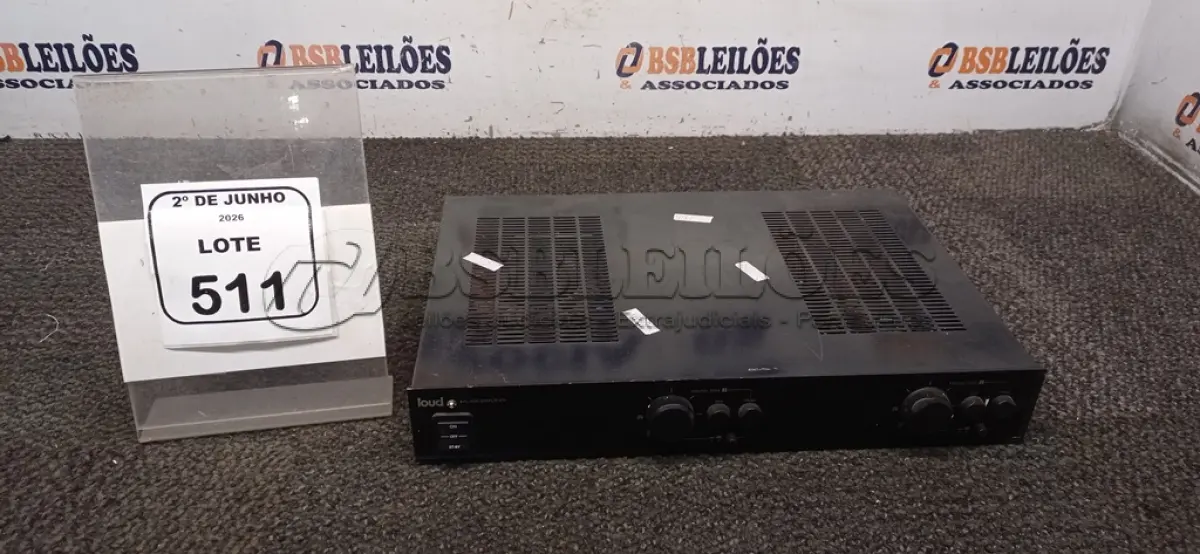 LOTE 511 - 01 AMPLIFICADOR DE ÁUDIO MODELO APL 450 MARCA LOUD. (NO ESTADO) ATENÇÃO! FAZER A VISITAÇÃO ANTES DE ARREMATAR, NÃO SABEMOS SE FUNCIONA, LEILÃO NÃO TEM GARANTIA E NEM DEVOLUÇÃO, SUJEITO A POSSÍVEIS AVARIAS VISÍVEIS/OCULTAS E/OU AUSÊNCIA DE COMPONENTES.