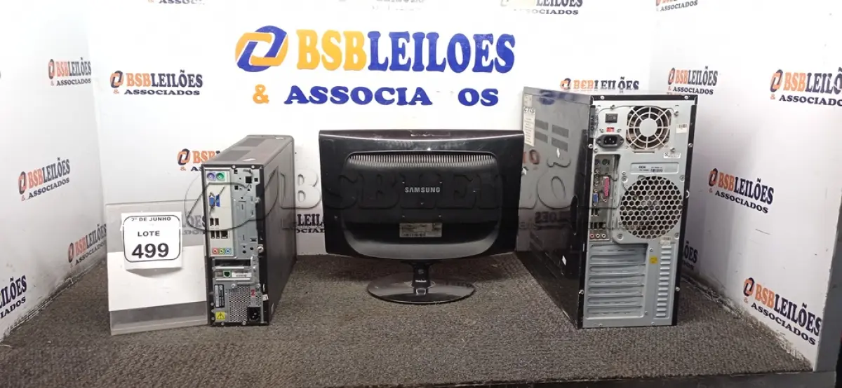 LOTE 499 - 01 CPU MARCA HP, 01 CPU MARCA OEM E 01 MONITOR MARCA SAMSUNG. (NO ESTADO) ATENÇÃO! FAZER A VISITAÇÃO ANTES DE ARREMATAR, NÃO SABEMOS SE FUNCIONA, LEILÃO NÃO TEM GARANTIA E NEM DEVOLUÇÃO, SUJEITO A POSSÍVEIS AVARIAS VISÍVEIS/OCULTAS E/OU AUSÊNCIA DE COMPONENTES.