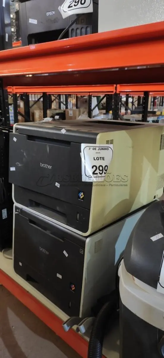 LOTE 299 - 02 IMPRESSORAS MODELO HL-41 MARCA BROTHER. (NO ESTADO) ATENÇÃO! FAZER A VISITAÇÃO ANTES DE ARREMATAR, NÃO SABEMOS SE FUNCIONA, LEILÃO NÃO TEM GARANTIA E NEM DEVOLUÇÃO, SUJEITO A POSSÍVEIS AVARIAS VISÍVEIS/OCULTAS E/OU AUSÊNCIA DE COMPONENTES.