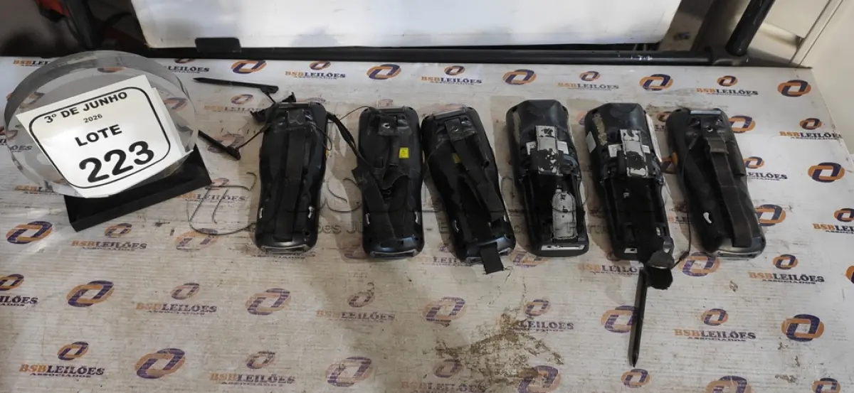 LOTE 223 - 06 COLETORAS DE DADOS. (NO ESTADO) ATENÇÃO! FAZER A VISITAÇÃO ANTES DE ARREMATAR, NÃO SABEMOS SE FUNCIONA, LEILÃO NÃO TEM GARANTIA E NEM DEVOLUÇÃO, SUJEITO A POSSÍVEIS AVARIAS VISÍVEIS/OCULTAS E/OU AUSÊNCIA DE COMPONENTES.