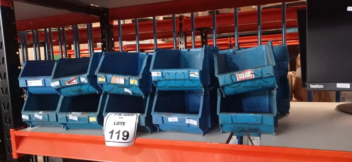LOTE 119 - 01 LOTE COM GRANDE QUANTIDADE DE CAIXAS DE PLÁSTICO ORGANIZADORAS DE PARAFUSOS. (NO ESTADO) ATENÇÃO! FAZER A VISITAÇÃO ANTES DE ARREMATAR, NÃO SABEMOS SE FUNCIONA, LEILÃO NÃO TEM GARANTIA E NEM DEVOLUÇÃO, SUJEITO A POSSÍVEIS AVARIAS VISÍVEIS/OCULTAS E/OU AUSÊNCIA DE COMPONENTES.