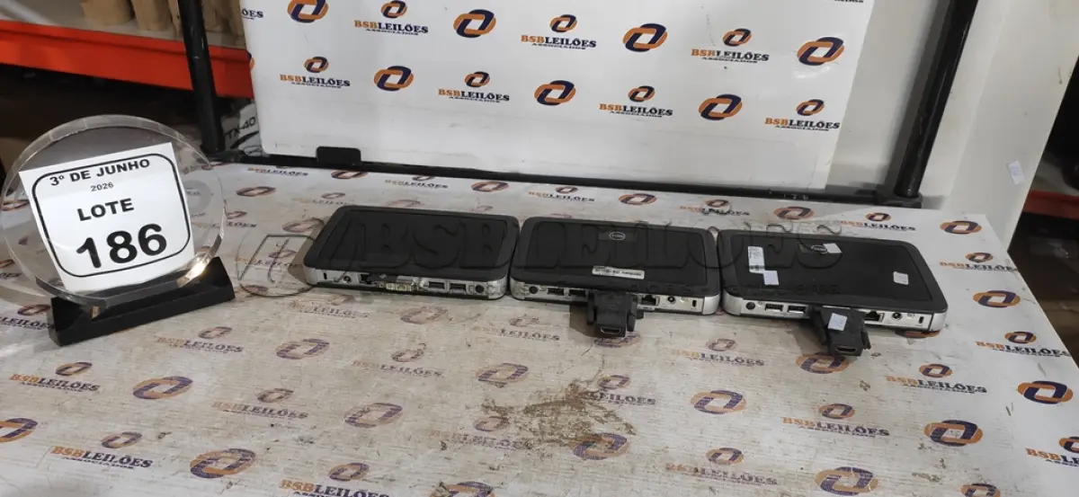 LOTE 186 - 03 MINIS PC MODELO WYSE MARCA DELL. (NO ESTADO) ATENÇÃO! FAZER A VISITAÇÃO ANTES DE ARREMATAR, NÃO SABEMOS SE FUNCIONA, LEILÃO NÃO TEM GARANTIA E NEM DEVOLUÇÃO, SUJEITO A POSSÍVEIS AVARIAS VISÍVEIS/OCULTAS E/OU AUSÊNCIA DE COMPONENTES.
