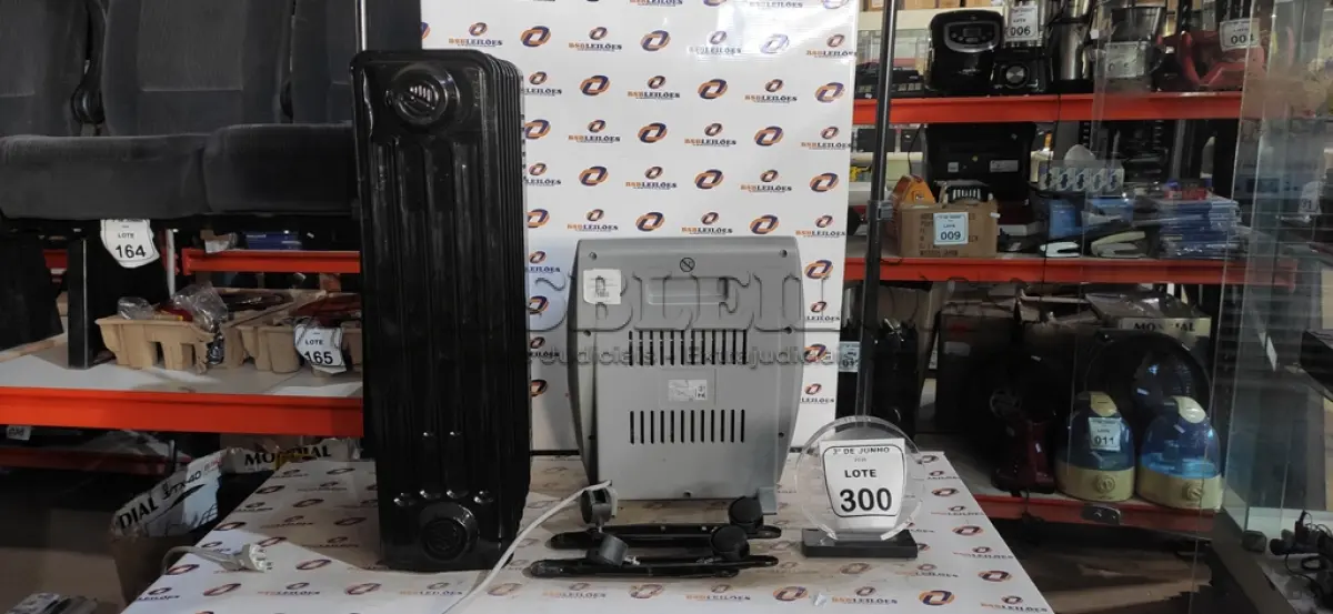 LOTE 300 - 02 AQUECEDORES220V MARCA MONDIAL. (NO ESTADO) ATENÇÃO! FAZER A VISITAÇÃO ANTES DE ARREMATAR, NÃO SABEMOS SE FUNCIONA, LEILÃO NÃO TEM GARANTIA E NEM DEVOLUÇÃO, SUJEITO A POSSÍVEIS AVARIAS VISÍVEIS/OCULTAS E/OU AUSÊNCIA DE COMPONENTES.