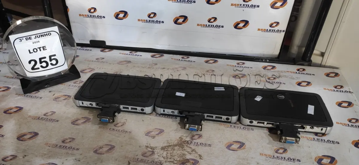 LOTE 255 - 03 MINIS PC MODELO WYSE MARCA DELL. (NO ESTADO) ATENÇÃO! FAZER A VISITAÇÃO ANTES DE ARREMATAR, NÃO SABEMOS SE FUNCIONA, LEILÃO NÃO TEM GARANTIA E NEM DEVOLUÇÃO, SUJEITO A POSSÍVEIS AVARIAS VISÍVEIS/OCULTAS E/OU AUSÊNCIA DE COMPONENTES.