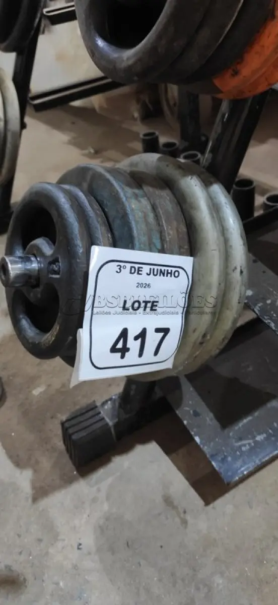 LOTE 417 - 04 ANILHAS DE 5KG E 02 ANILHAS DE 2KG. (NO ESTADO) ATENÇÃO! FAZER A VISITAÇÃO ANTES DE ARREMATAR, NÃO SABEMOS SE FUNCIONA, LEILÃO NÃO TEM GARANTIA E NEM DEVOLUÇÃO, SUJEITO A POSSÍVEIS AVARIAS VISÍVEIS/OCULTAS E/OU AUSÊNCIA DE COMPONENTES.